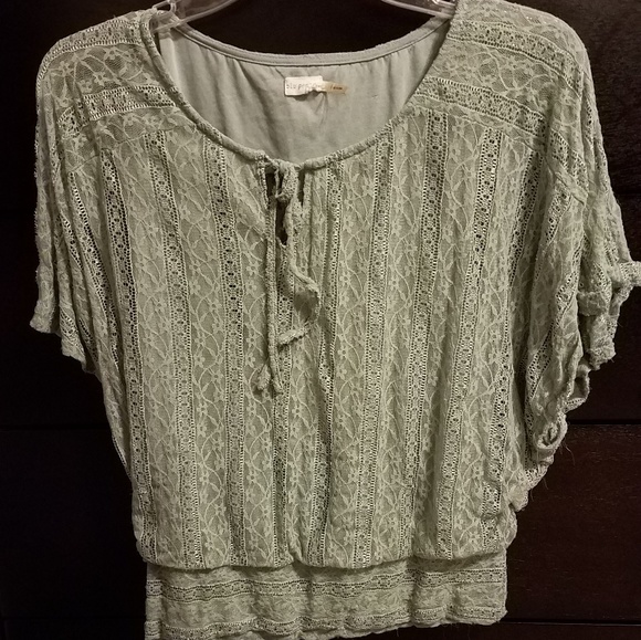 Blu pepper stylish green shirt with seethru sleeve - Picture 1 of 8